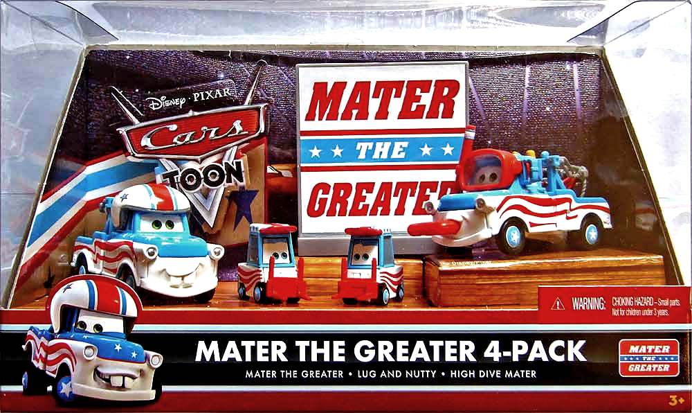 Mater the Greater, High Dive Mater, Nutty, Lug — Mattel P7255 die-cast
