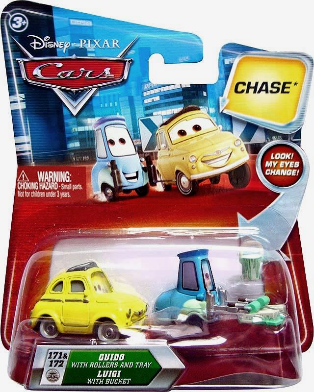 Guido with Rollers and Tray & Luigi with Bucket - Chase — Mattel V1612 die-cast