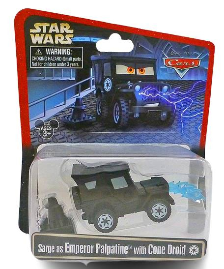 Sarge as Emperor Palpatine with Cone Droid — Mattel 38632 die-cast