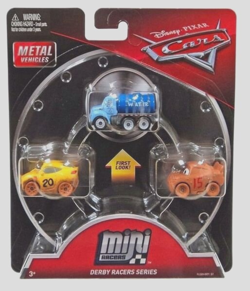 Mini Racers 3-Pack Lightning McQueen as Chester Whipplefilter + Cruz Ramirez as Frances Beltline + Mr. Drippy