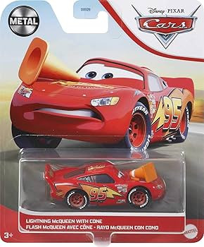 Lightning McQueen with Cone — Mattel GRR57 die-cast