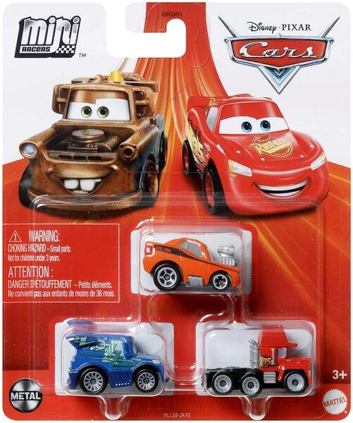 Mini Racers 3-Pack Mack + Mack + Snot Rod — Mattel HLL58 die-cast