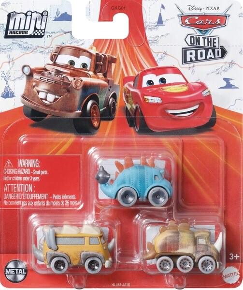 Mini Racers 3-Pack Westfalanapus + Quadratorquosaur + Clankylosaurus — Mattel HLL68 die-cast