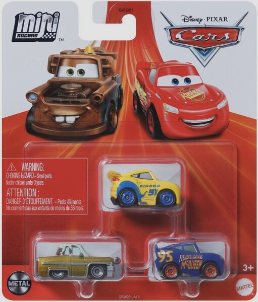 Mini Racers 3-Pack McQueen + Ramírez + Dinoco — Mattel GRW25 die-cast