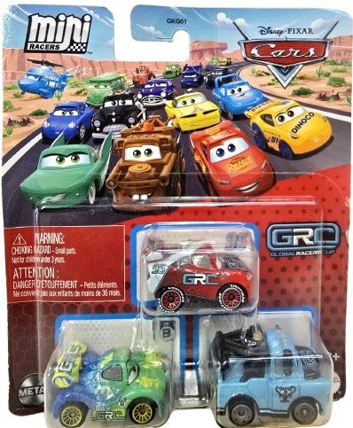 Mini Racers Carla Veloso + Lightning McQueen + Mater — Mattel JDJ47 die-cast
