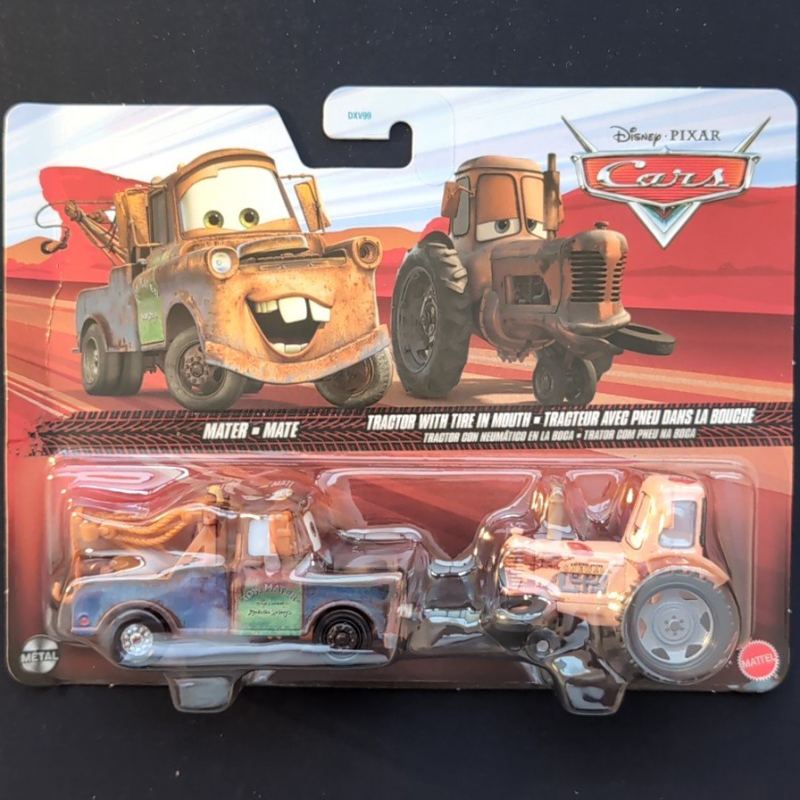 Mater and tractor with tire in mouth